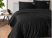 Постельное белье сатин delux First Choice - Dark Timeless Black (Turkey), евро
